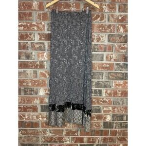 Vintage Whimsigoth Black Floral Maxi Skirt Sz Small Romantic Lucia Lukken A-line